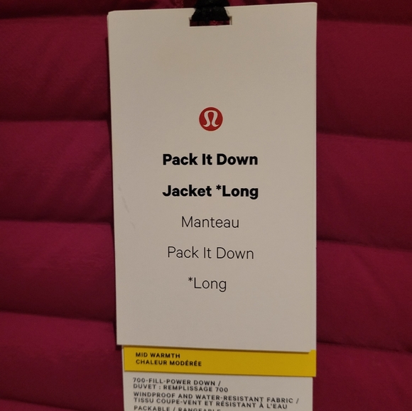 Like new Lululemon pack it down long jacket sz4 - Picture 6 of 10